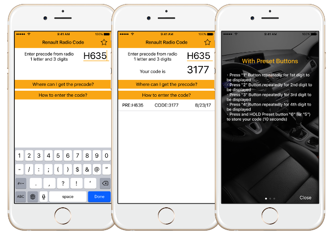 Radio Code for Renault